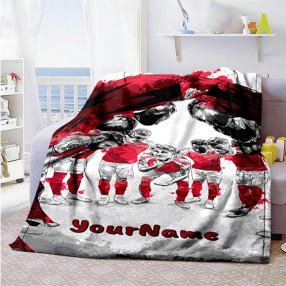 Arsenal Personalized Text Blanket Throw Personalized Blanket Ultra-Soft Perfect for Livingroom Picnics Bed Living Room Four Seasons Multipurpose