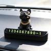 Creative Geometric French Bulldog Car Phone Holder - Stylish Temporary Parking Sign with License Plate, Available In Red or Black, Includes