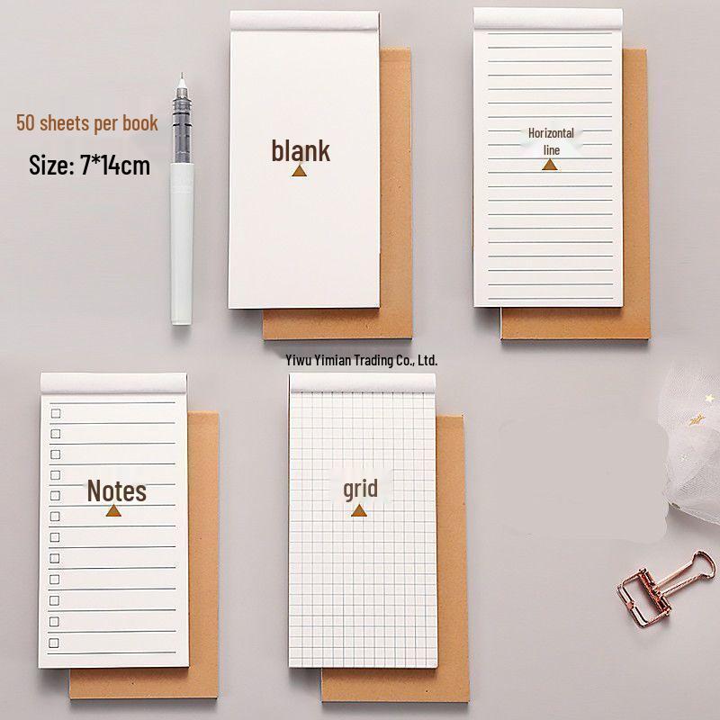 Kraft Paper Notepad: Small, Tearable Grid Notebook for Students & Work