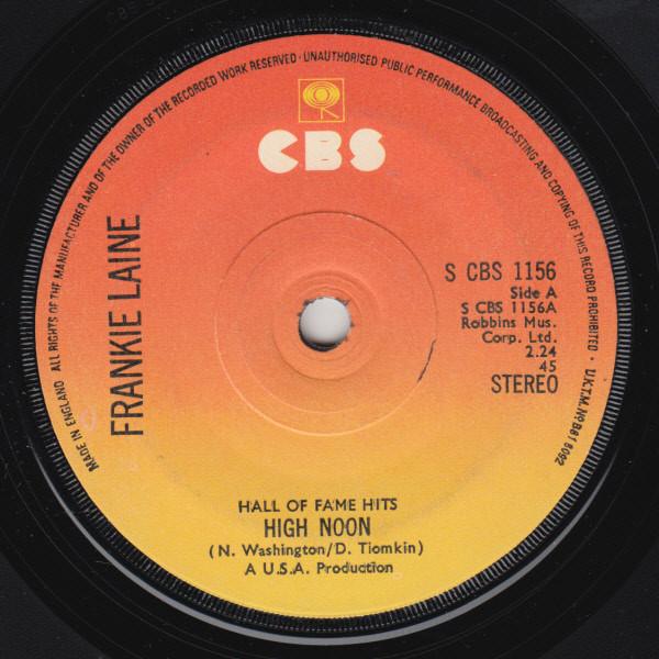 

7inch Record FRANKIE LAINE High Noon Cool Water SCBS1156 CBS 1973 UK Pop Used