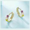925 Sterling Silver Kids Earrings For Girls Small Hoop Earrings Little Girls Fashion Hypoallergenic Jewelry Birthday Gifts Rainbow Colorful