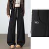 izzue it Women's Loose Fit High-Waist Curved-Leg Casual Pants