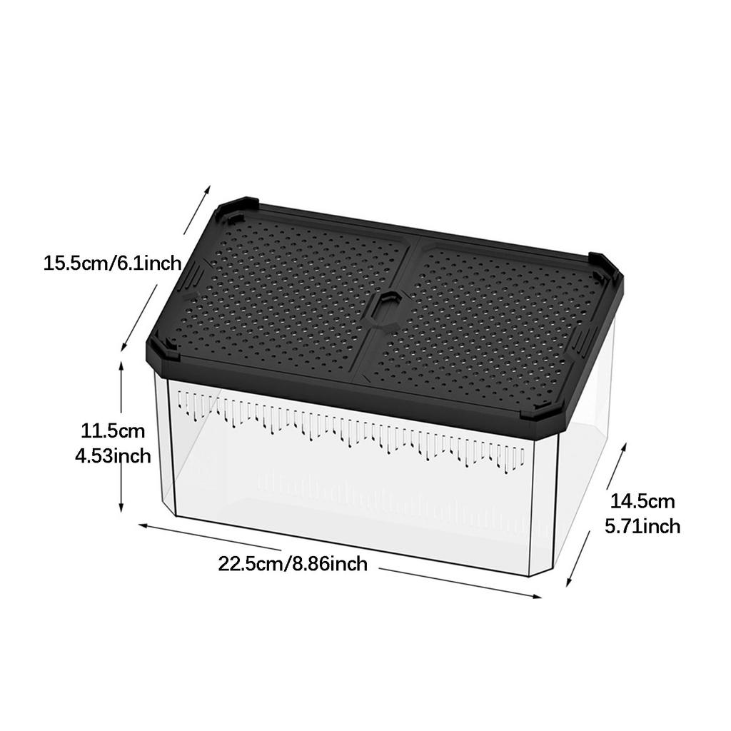 Reptile Enclosure Terrarium Transparent Reptile Breeding Box Animal Habitat Cage for Turtle Scorpion Pet Hatching Container