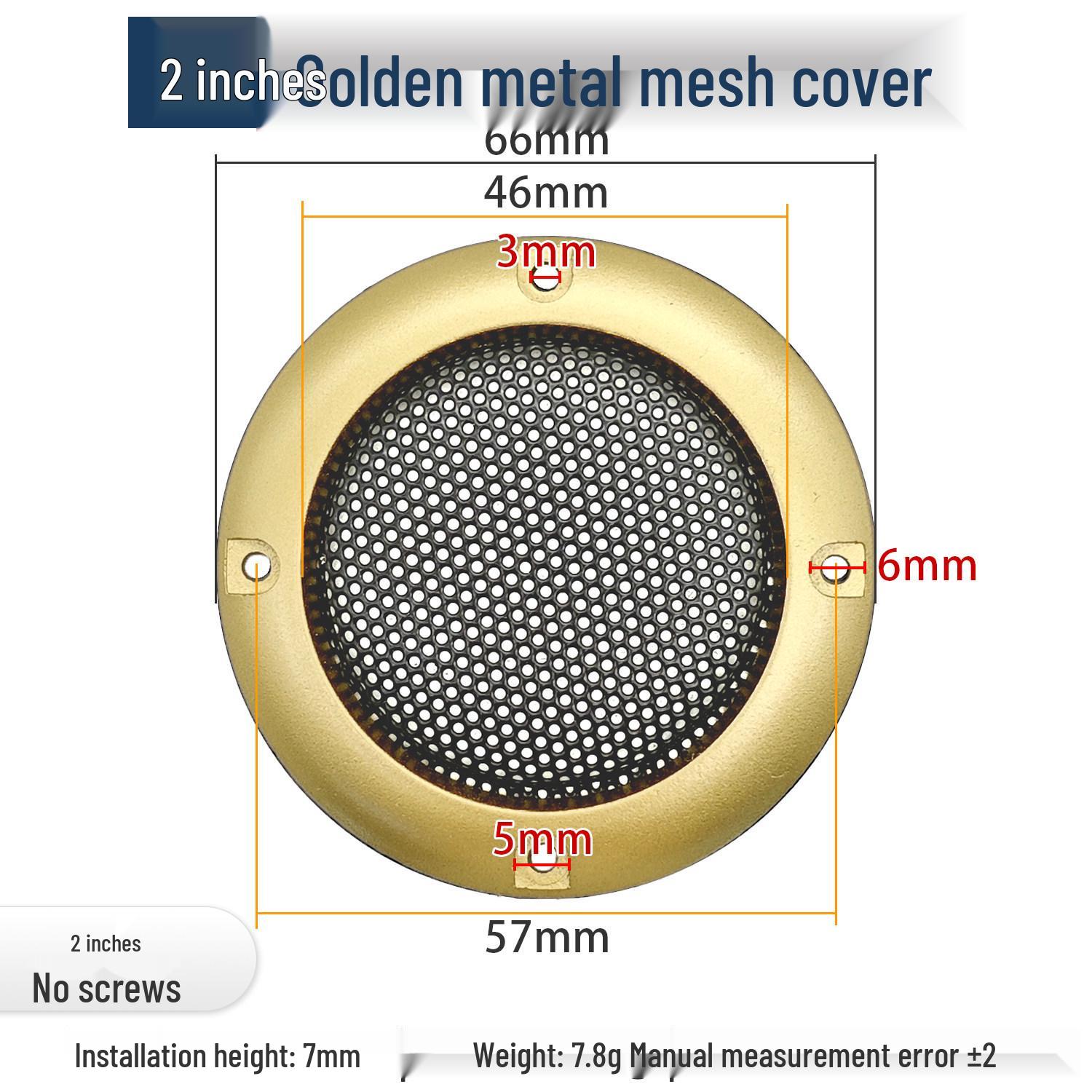 Metal Mesh Speaker Grille Dustproof Covers: 2-inch, 3-inch, 4-inch, 5-inch, 6.5-inch, 8-inch, 10-inch for Car Speakers.