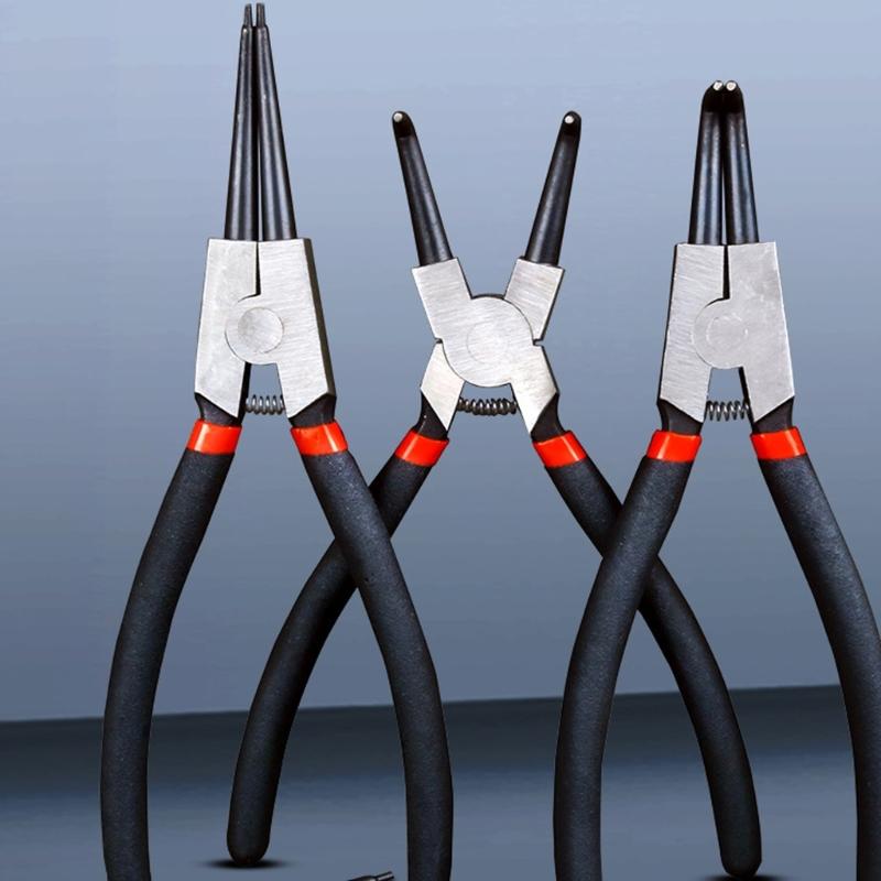 9inch Snap Rings Pliers Double Purpose Circlip Pliers Carbon Steel Removing Reassembling Hand Tool for Internal
