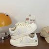 Creme Retro 2024 Frühling neue Studentin kleine weiße Schuhe Mädchen Shell Head Sportschuhe lässig Skateboard bequem
