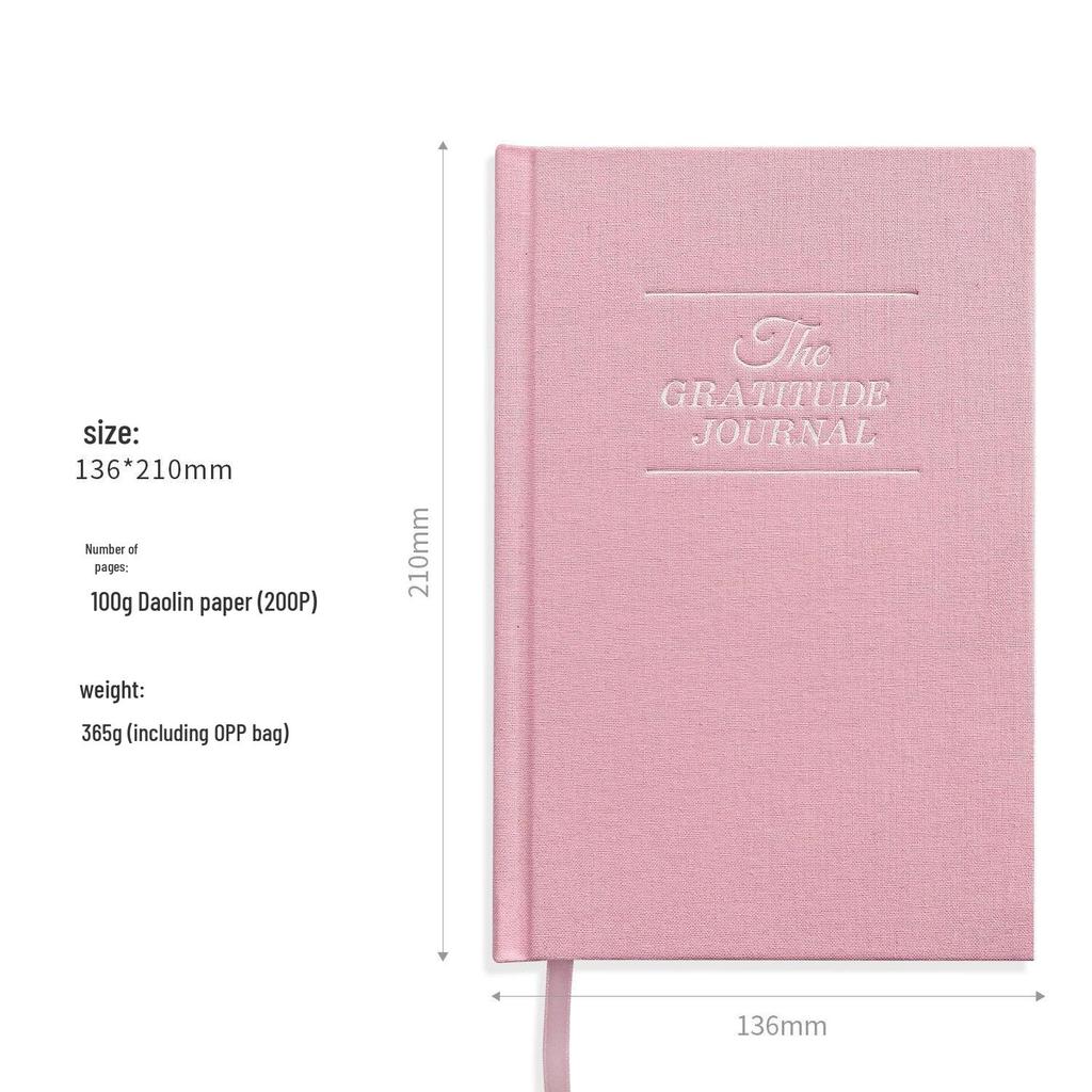 Japanese-Style A5 Gratitude Diary: 5-Minute Burlap Cover Notebook