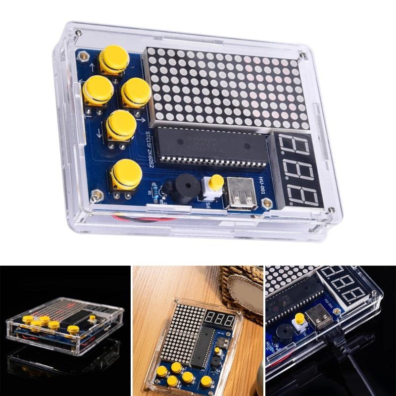 Herní sada DIY pájecí projekt Elektronická pájecí sada se 4 hrami a akrylovým pouzdrem, pro nácvik pájení
