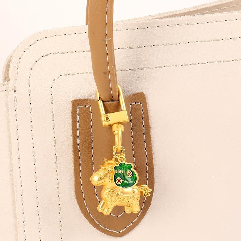 1Pcs Mobile Phone Pendant Golden Horse Keychain 2026 Year'S Zodiac Horse Bag Decoration Gift For Girlfriend
