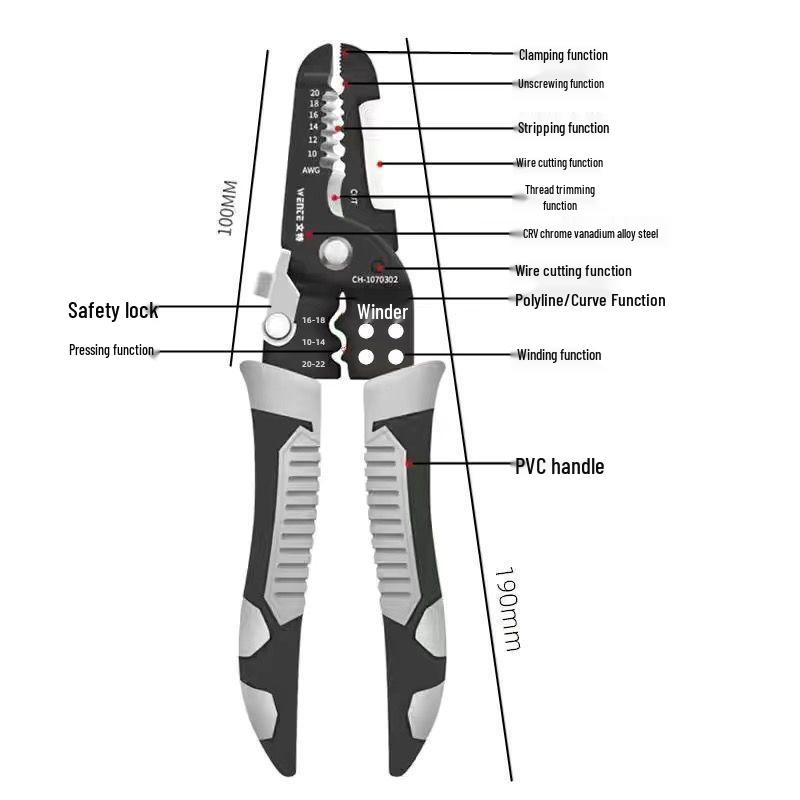 Electrician's Multi-Function Wire Stripper and Cutter