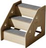 Eco-Friendly Wooden Pet Stairs - Dog Steps with Anti-Slip Diamond Treads & Adjustable Height for Beds/Couches