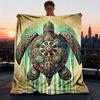 1 Stück Tribal Schildkröte Kunstwerk Überwurfdecke Polyesterfaser, Leichte Flanell, Weich & Warm, Ganzjahresnutzung für Draußen, Camping