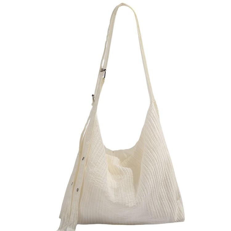Unique large-capacity canvas bag for women, 2025 new model, versatile for daily commuting, crossbody bag for school, single-shoulder tote bag