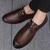 Fashion Men's Genuine Leather Oxford Shoes Comfortable Walking Shoes Anti-Slip Sole Formal Office Dress Shoes Men Fashion Lace-Up Flats