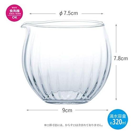 Toyo Sasaki Glass Pitcher 320ml Made Japan Dishwasher Safe Tokkuri Bowl Water Jug Decanter B-22120