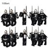 10 Sets Gondor Knight LOTR 9471 Fountain Guard & Castle Roman Solider Black Falcon With Horse Figure Building Block Kids TOYS