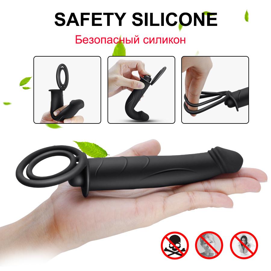 Double Penetration Vibrators Sex Toys For Couples Women Man Cock Ring Strapon Dildosex Vibrator Strap On Penis Anal Pussy Adult