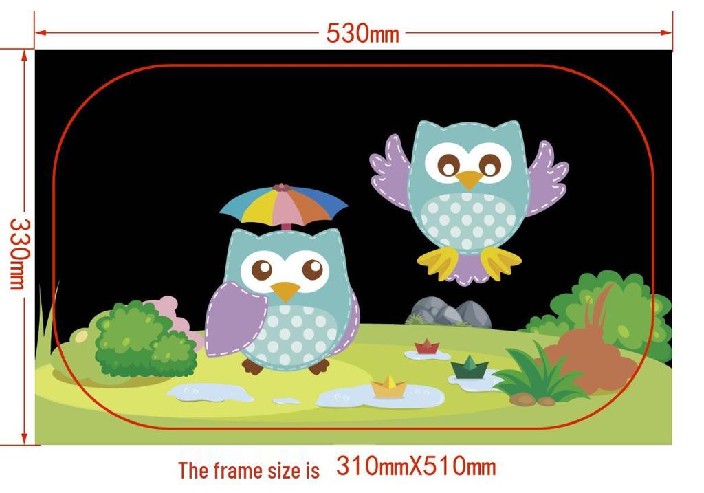 Car Side Window Cartoon Sun Shade - Heat Insulation & Light Blocking PVC Film