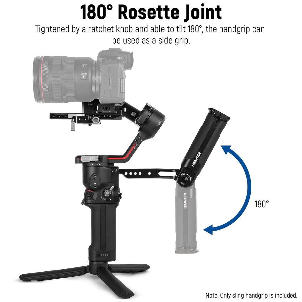 NEEWER ST49 Gimbal Sling Grip Handle 180 Degree Adjustable Foldable Low Angle Shooting for RS 2 RSC 3 Pro Stabilizer