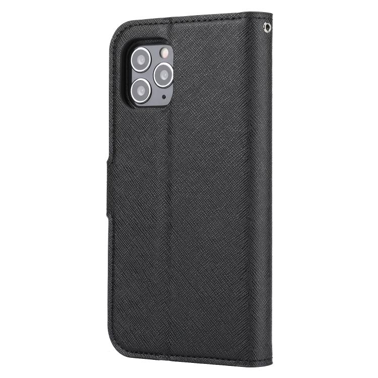 For iPhone 11 Pro Max Cross Texture Detachable Leather Phone Case
