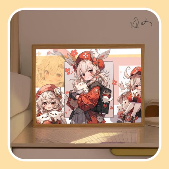 Light Painting Genshin Impact Figure Ganyu Hutao Yoimiya Night Lamp