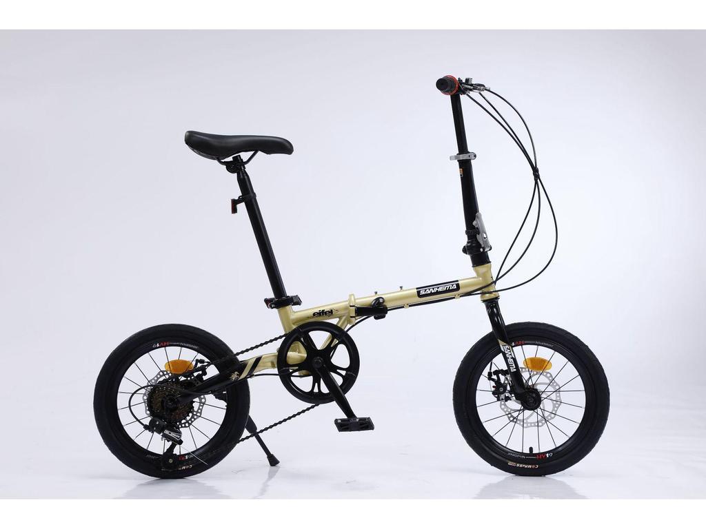 Sanhe Ma 16" Folding Bike with Variable Speed & Double Disc Brakes for Kids & Adults