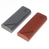 Striped Leather Eyeglasses Case Minimalist Portable Stylish Spectacle Holder Box for Men Boys Students