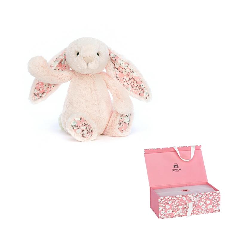 JELLYCAT Bonnie Rabbit Series Girl's Flower Cloth Cherry Blossom Pink Bonnie Rabbit China Limited Soothing Doll Plush Doll 18cm/31cm/51cm Height