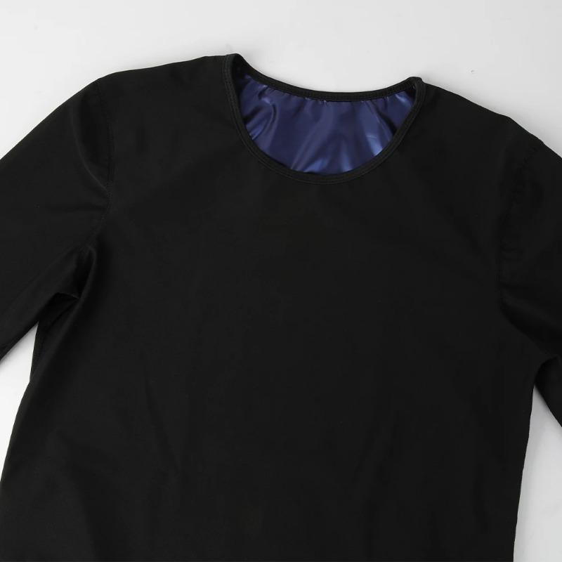 Sauna Shirt für Herren Schweißanzug Kompression Langarm Top Gewichtsverlust Körperformende Shirts für Training Sport