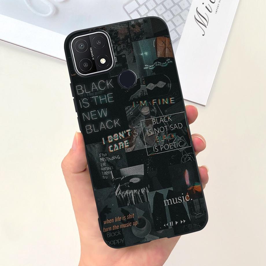 For Oppo A15 A15s Case Soft Silicone Phone Cases For OppoA15s A 15 s OppoA15 Cute Marble Moon Animals Back Cover Coque Capa Etui