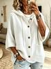 Maglione con Cappuccio Aperto Cardigan Giacca Cappotto Taglie Forti Donna Colore Unito Bottoni Coulisse Caldo Morbido Primavera Autunno Inverno Versatile Pullover
