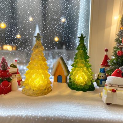 LED Christmas Tree Night Light Glowing Tree Decoration Festive Tabletop Ornament Atmosphere Party Holiday Gift