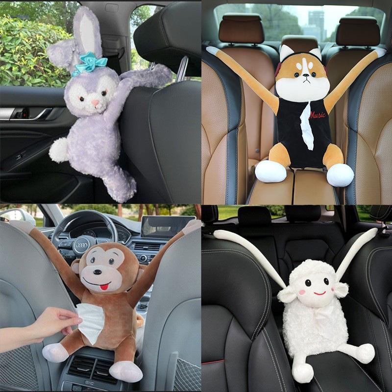 Cartoon Capybara Car Tissue Box - Seat Back Hanging Style Interior Decoration
