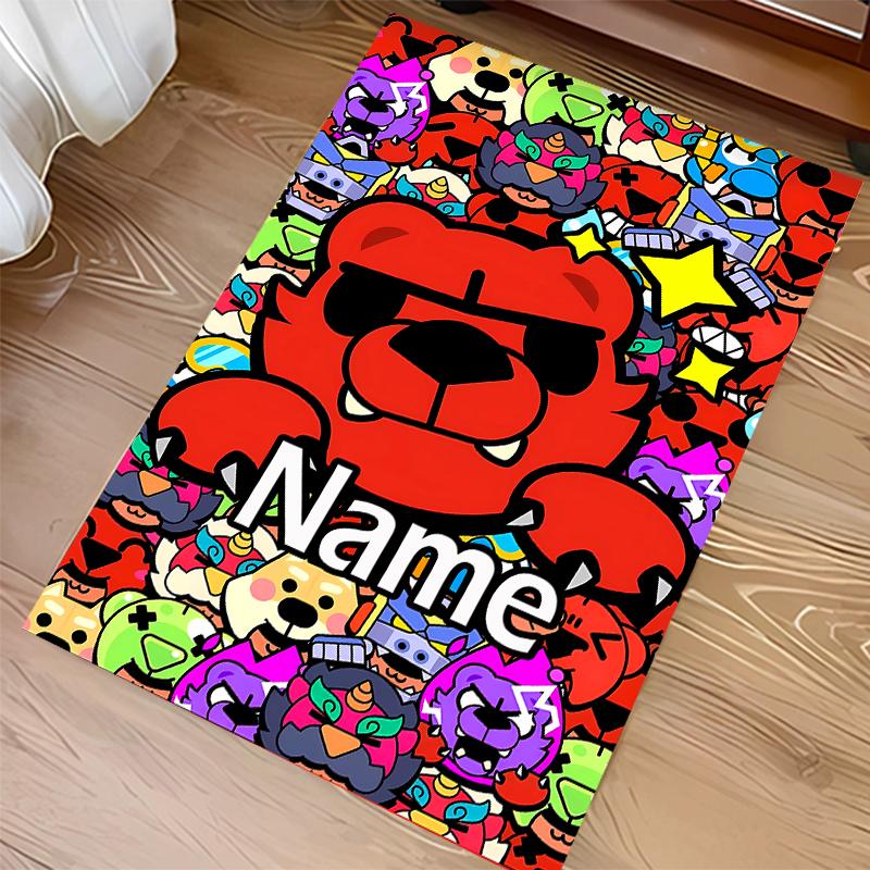 Custom Personalization Brawl Stars Print Area Rug - Soft, Washable Non-Slip Indoor Mat,Living Room,Home&Office Decorative Rug