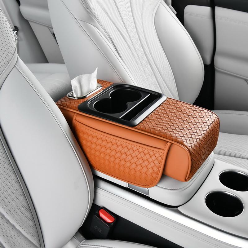 

Подушка-подлокотник для автомобиля с коробкой для салфеток и подстаканником для бутылок, карман для хранения телефона, подкладка для высоты подлокотника, интерьер автомобиля, грузовик, транспортное средство