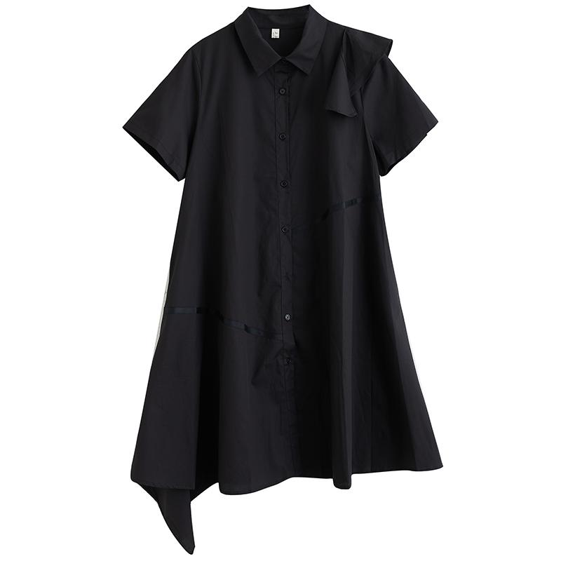 Short Sleeve Plus Size Vintage New In Dresses for Women Casual Loose Long Summer Shirt Dress