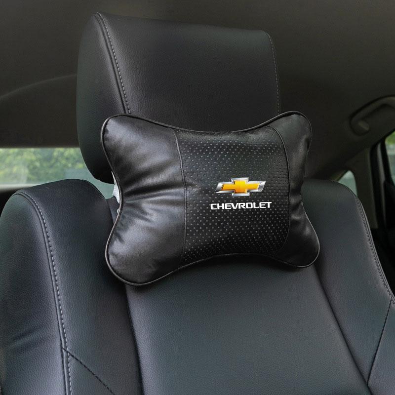 1/2Pcs Car Seat Headrest Auto Logo Neck Pillow for Chevrolet Spark Captiva Cruze Tracker Orlando Trax Epica Nubira Malibu Optra