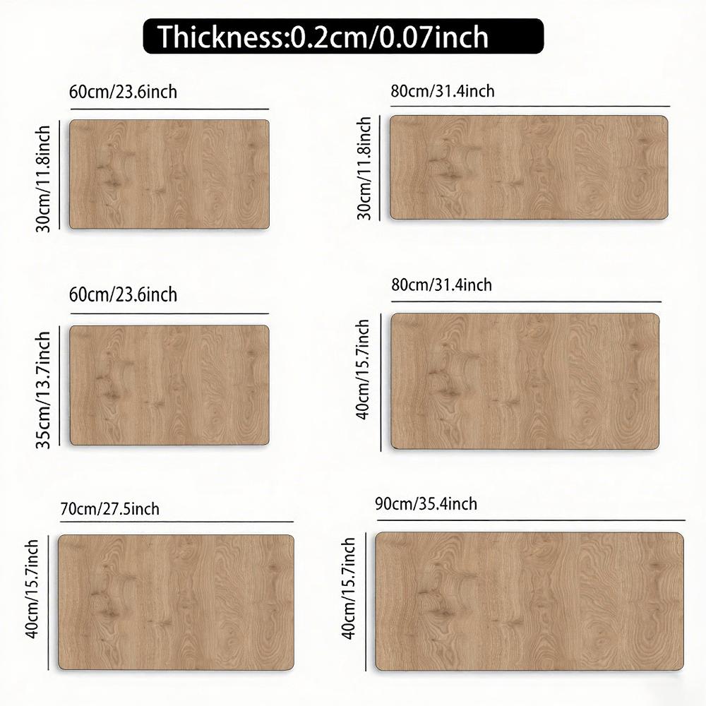 Wood Textured Mouse Pad Large Size Rubber Base Anti-slip PC Desk Accessories Mousepad for Office & Gamer Keyboard Mats Decor Mat