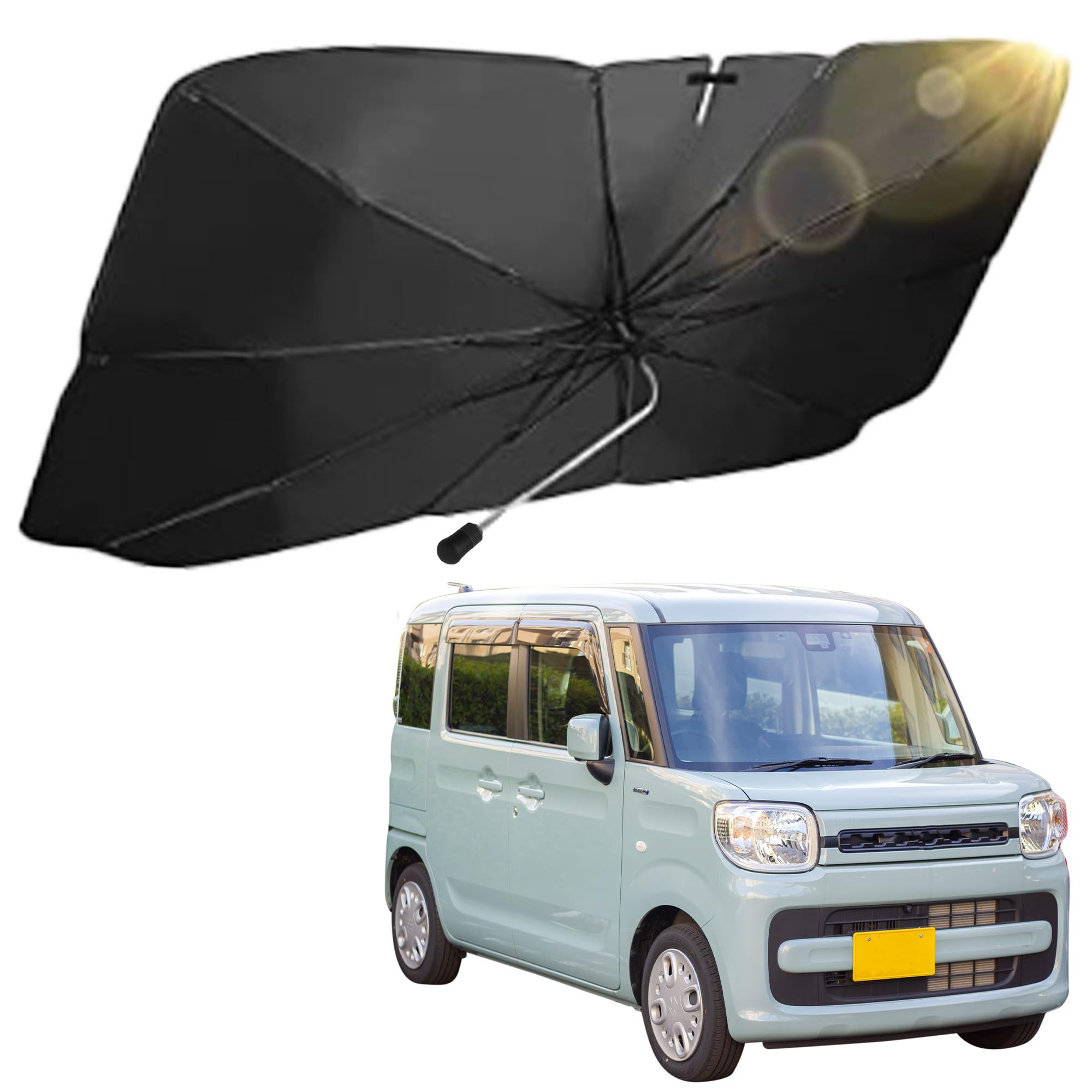 

ALEBANA Spacia Sunshade with Dashcams for Exterior Compatible with MK54S and MK94S Front Car Convenient Interior Custom MK54S [Compatible Recording] чёрный