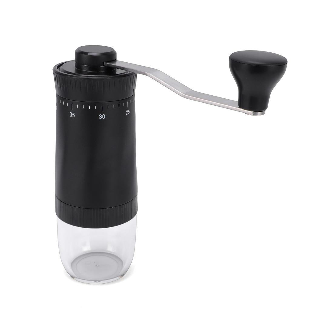 Manual Coffee Grinder Portable Hand Crank Coffee Mill 90ml Transparent Chamber 40 s Settings Stainless Steel for Camping Travel