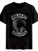 Men's  Rock Band Graphic Tee- Black Worn Skull& VOLBEAT DENMARK Design