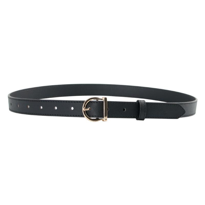 Fashionable and Retro Gold Needle Buckle Faux Leather Women's Belt, Individual and Simple Decoration, Suit Jeans, Dress Belt