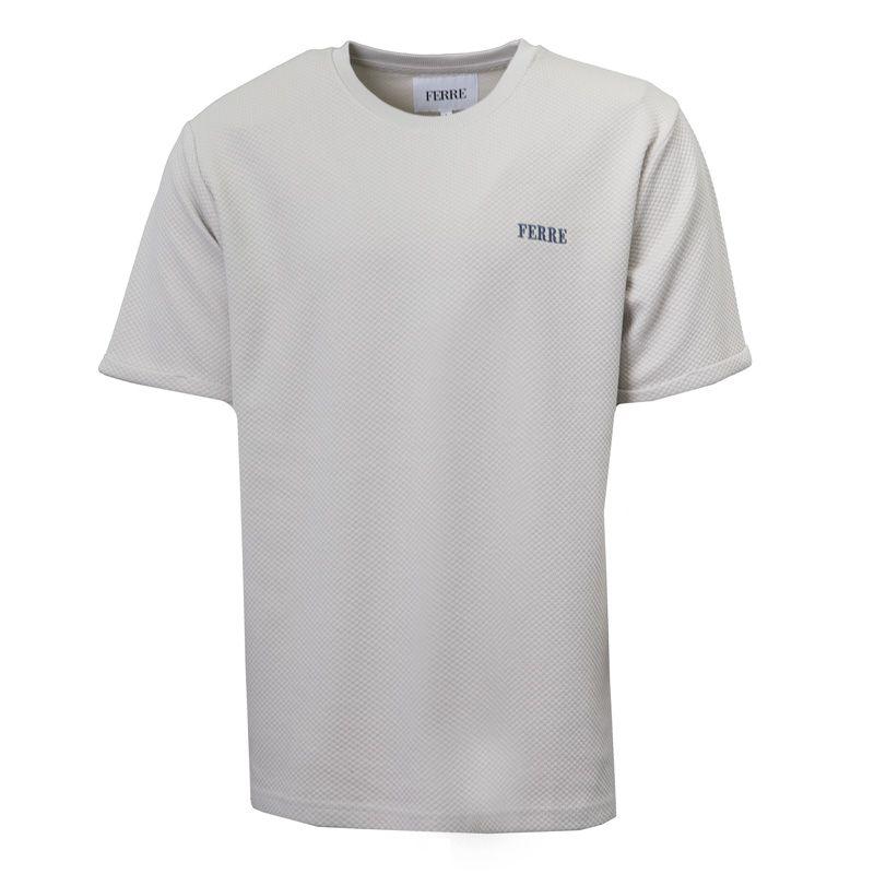 Men's Textured Cotton T-shirt with Embroidered Logo GIANFRANCO FERRE