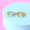 Luxury Stainless Steel Ring for Women Design Gold Color Stars Moon Inlaid with Zircon Adjustable Stacked Rings Banquet Jewelry