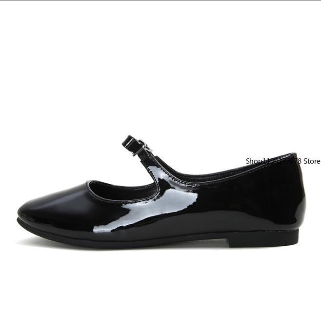 Fashion Ballet Falts Shoes for Women Bow Tie Elegant Women's Loafers Shoes with Low Heels Black Leather Mary Janes Desinger Shoes Ladies