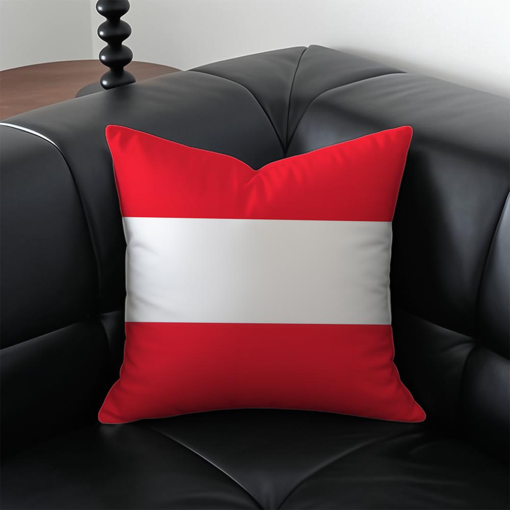 Honorary Proud AAustria FLAG Red Cushion Cover Pillow Case Antidustmite Invisible zipper silky plush cushion