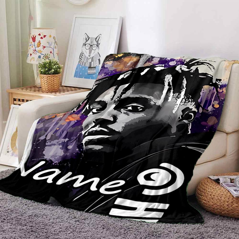 Customiz Name Personality Juice WRLD Blanket Soft &Warm Sofa Office Bed Travel Lunch Break Blanket, Gift Suitable All Seasons