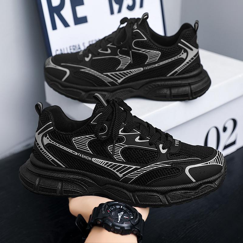 

Мужская обувь осень новая серебристая обувь папы сетчатая дышащая повседневная обувь увеличивающая платформу спортивная обувь для бега мужчины 39