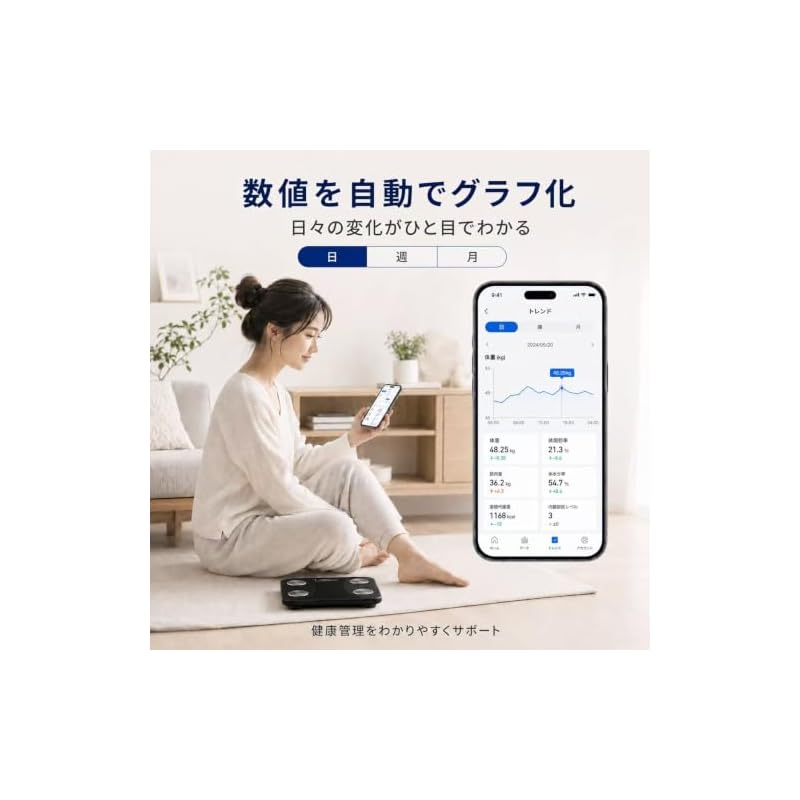 Bluetooth Body Composition Scale, Smart Scale, Health Meter, Smartphone Connectivity, 2026 New Model, Home Use, High Precision Measures BMI/Basal