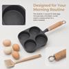 Wooden Handle Cast Iron Skillet Cast Iron Omelet Pan Heavy Duty Egg Frying Pan  Eggs